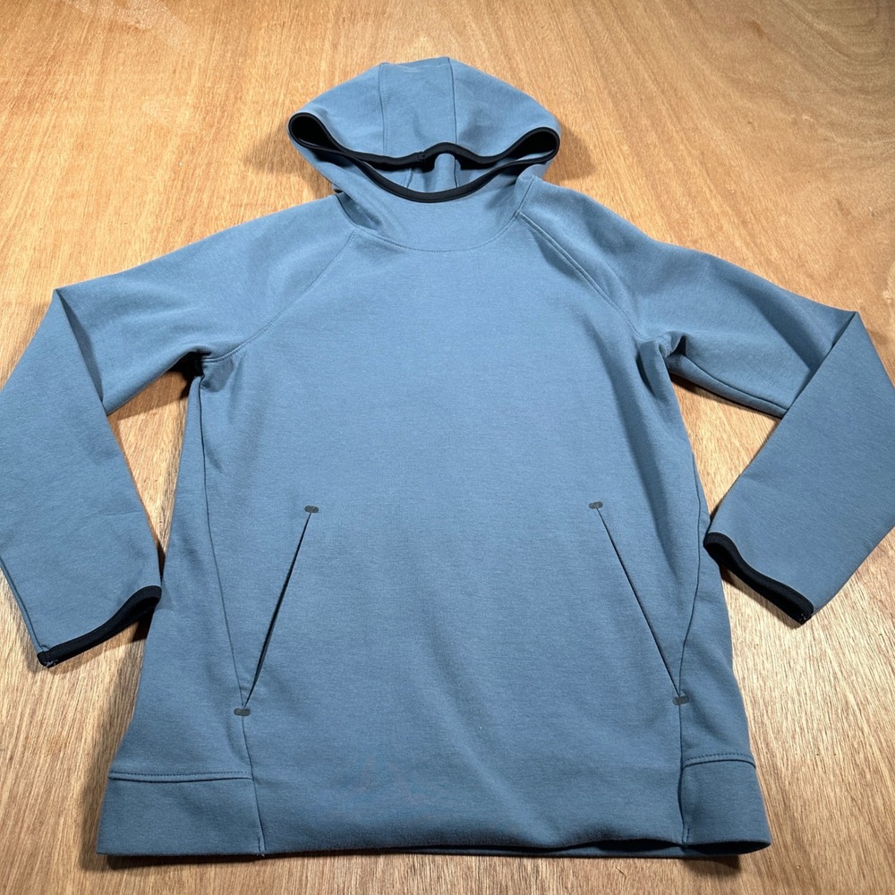 Old Navy Hoodie Kids Large 10-12 Blue Dynamic Fleece 4-Way Stretch Activewear